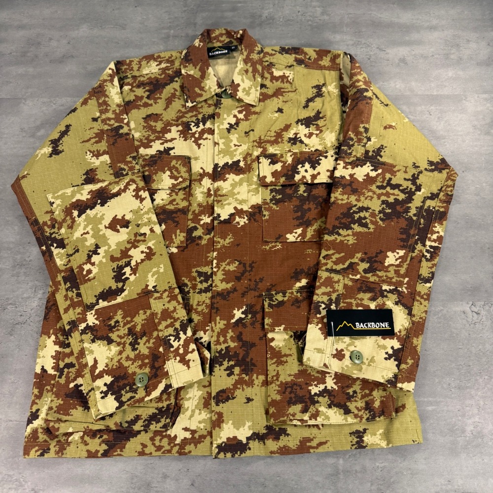 Backbone Field Jacket Coat Mens XS Digital Camo Brown Khaki Military Ripstop NEW